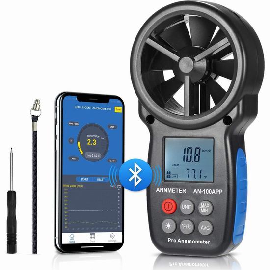  超级白菜！历史新低！AIOMEST AI-100APP 蓝牙智能风速/风温仪2.3折 12.99加元！