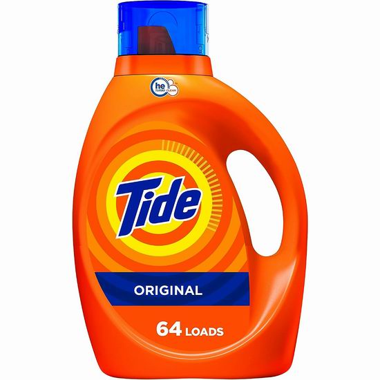  历史新低！Tide 汰渍 Original 原味高效洗衣液（2.72升 64缸） 11.38加元（原价 17.99加元）