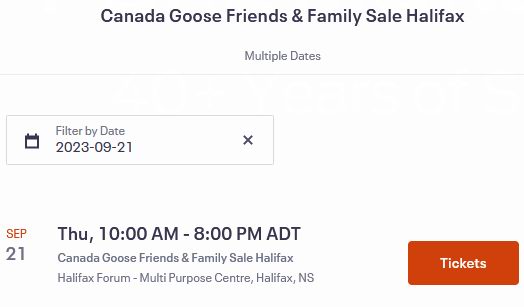 免费领取Halifax专场 Canada Goose羽绒服 亲友特卖会门票！9月21日开抢！