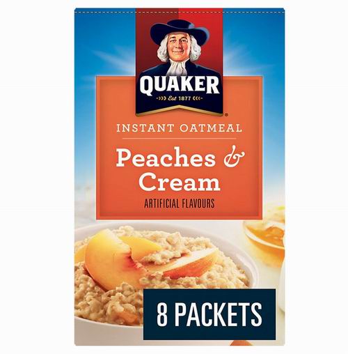 Quaker 桃子奶油味即食燕麦片264克×8包 2.49加元（原价 3.97加元）