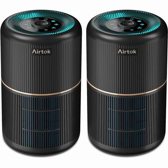  AIRTOK H13 True HEPA 空气净化器2件套5.2折 83.99加元包邮！单个仅41.99加元！