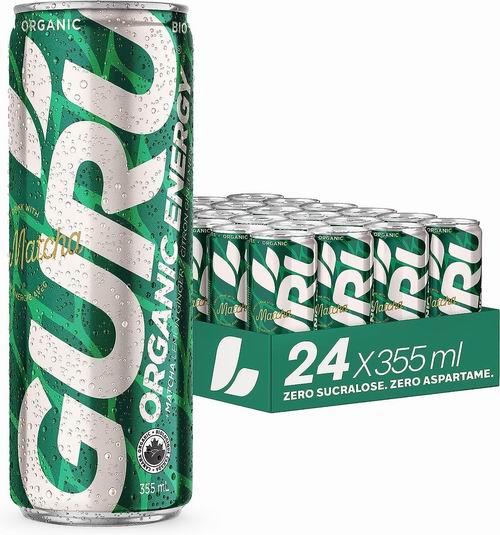  GURU 抹茶味  低糖 25卡路里 有机能量饮料355 毫升×24 件装 38.16加元（原价 66.95加元）！每件1.59加元