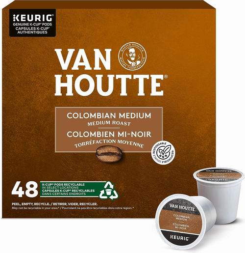  Van Houtte 哥伦比亚中度烘焙 K-Cup 咖啡胶囊48粒 28.49加元（原价 35.99加元）