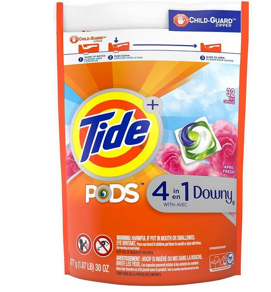  Tide PODS  4合1洗衣球32粒 13.9加元（原价 17.99加元）