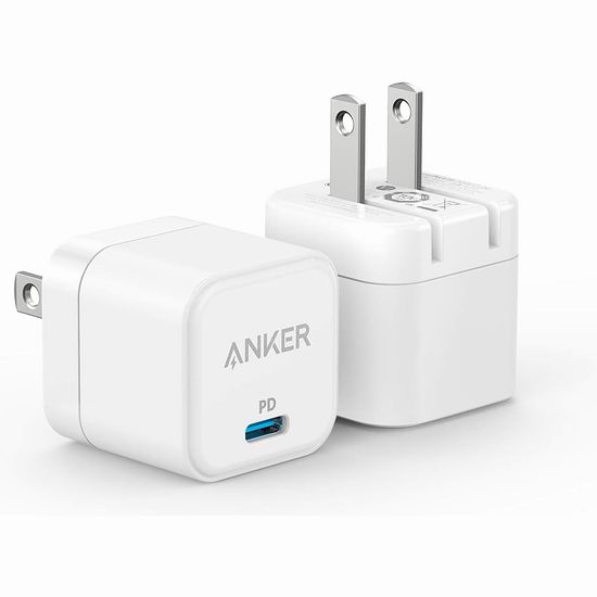  历史最低价！Anker 20W USB C 3倍快充 智能超快速USB充电器2件套5折 22.99加元！