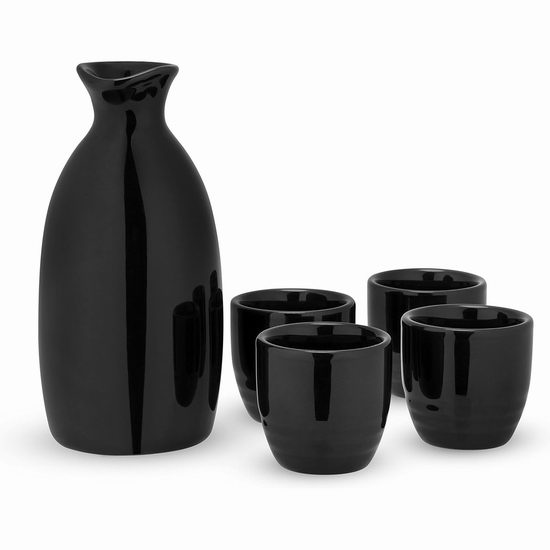  历史新低！True 7455 Moga 黑色陶瓷酒瓶+酒杯5件套5.9折 20.64加元！