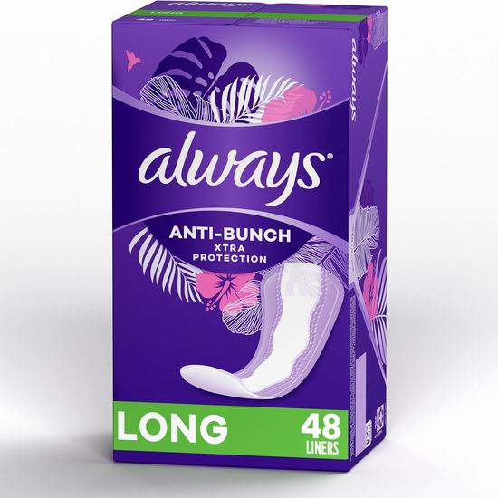  历史新低！Always Anti-Bunch 加强防护日用卫生护垫（48片）3.7折 4.74加元！