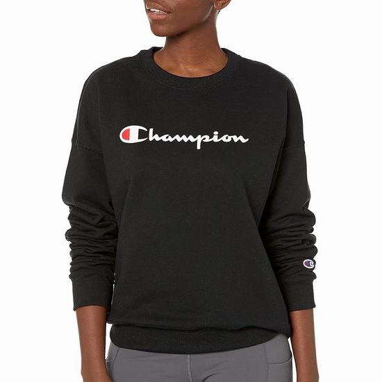  白菜价！历史新低！Champion Powerblend Relaxed 女式黑色宽松套头衫2.7折 17.88加元！