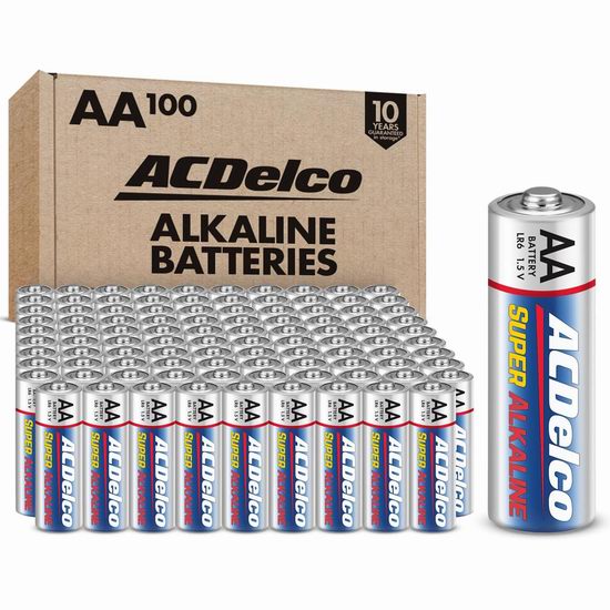  历史新低！ACDelco 高性能 AA 碱性电池100只装4.9折 23.8加元！