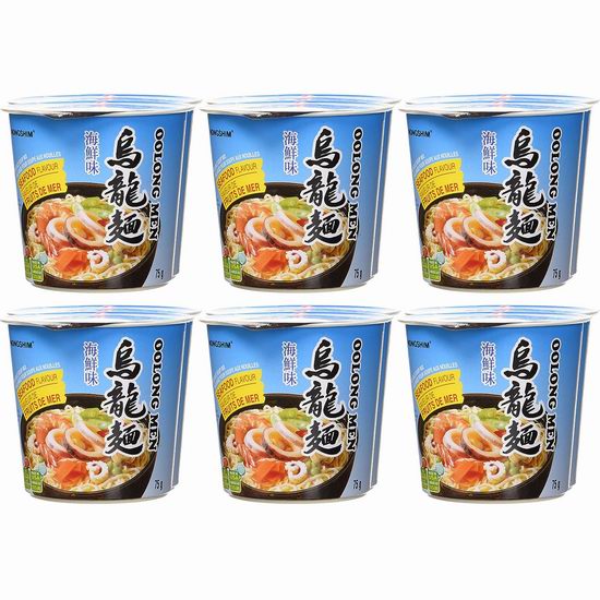  历史新低！Nongshim 农心海鲜乌龙杯面 方便面（75克x6杯）2.6折 5.28加元！单杯仅0.88加元！