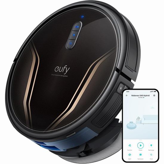  历史新低！eufy Clean by Anker G40 Hybrid 扫拖一体 智能扫地机器人5.1折 229.99加元限量特卖并包邮！