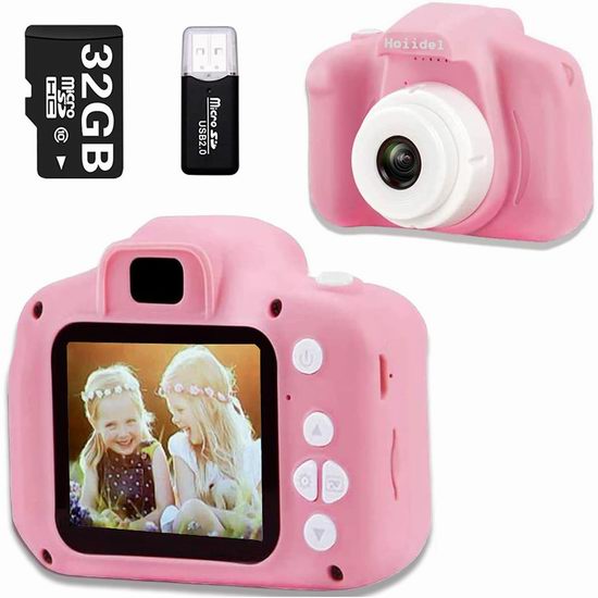  历史新低！Hoiidel 1080P 儿童防摔相机/摄像机5折 18.99加元包邮！送32GB储存卡！2色可选！