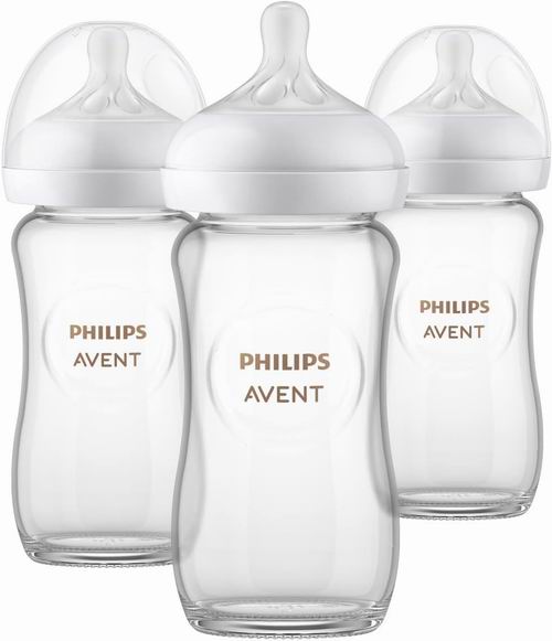  Philips Avent 玻璃天然婴儿奶瓶8盎司×3件 带自然响应奶嘴 24.97加元（原价 34.99加元）