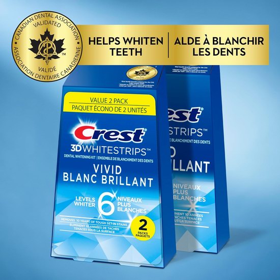  Crest 3D 专业版美白牙贴2盒装7.3折 39.99加元包邮！去除超过10年顽固牙渍！