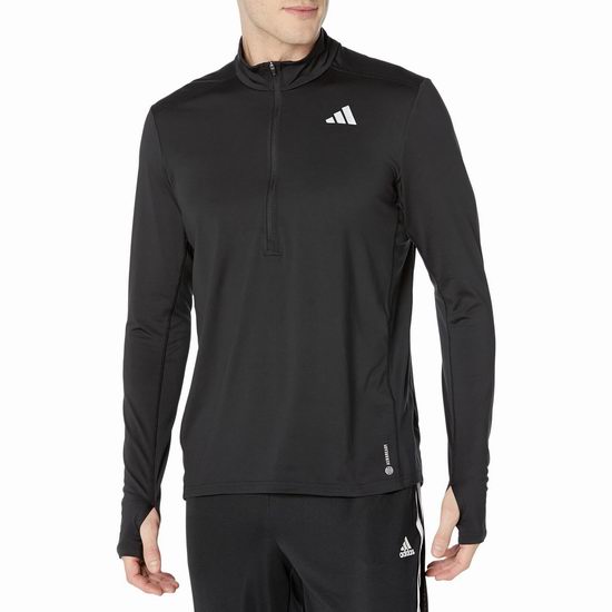  白菜价！adidas OWN The Run 男式半拉链运动长袖衫（S/XL码）2.6折 19.68加元！