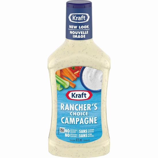  超级白菜！历史新低！Kraft Rancher's Choice 卡夫农场沙拉酱（475毫升）2.1折 0.8加元！