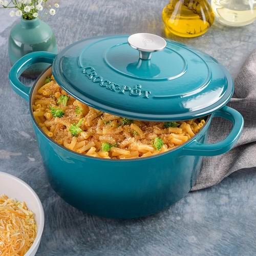  Crock-Pot Artisan 青色渐变色 圆形搪瓷铸铁锅5夸脱 63.99加元（原价 95.99加元）