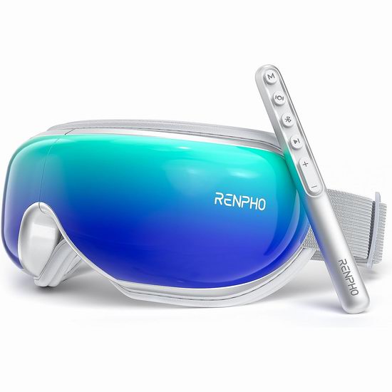  RENPHO 高颜值 可遥控 蓝牙眼部按摩器5.4折 48.44-59.99加元限量特卖并包邮！缓解眼疲劳，改善干眼黑眼圈，促睡眠！3款可选！