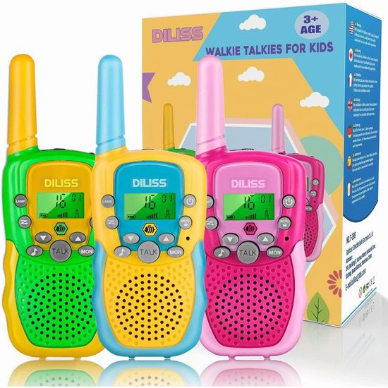  历史新低！DILISS 3英里 儿童远距离无线手台对讲机3件套6.5折 25.99加元包邮！