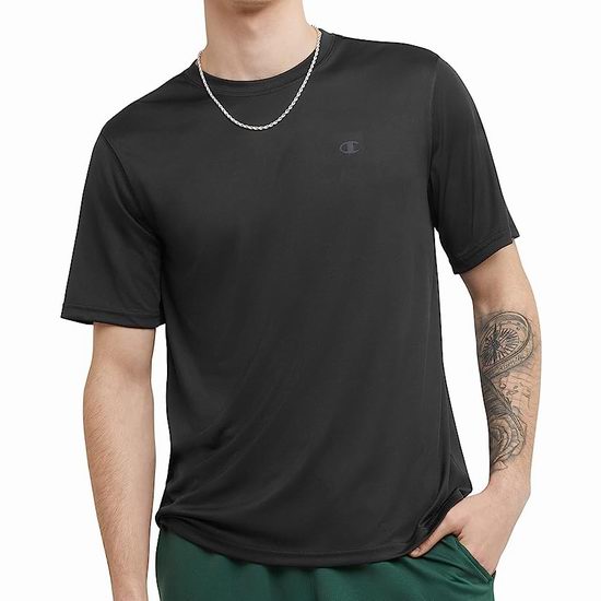  Champion Essential Double Dry 男式速干运动T恤4.1折 14.14加元！黑白两色可选！