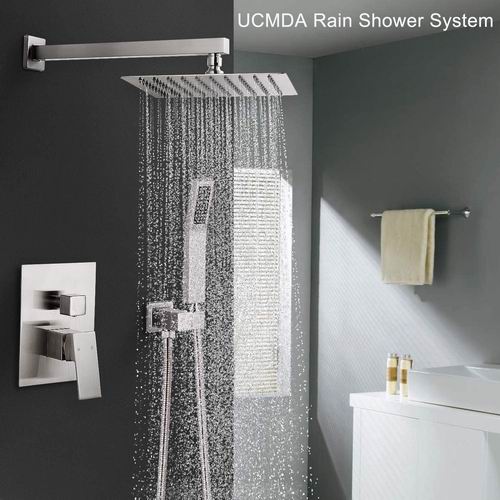  UCMDA  浴室豪华淋浴系统 10英寸雨量+2功能壁挂式淋浴喷头 119.99-129.99加元 （原价 169.99-179.99加元 ）