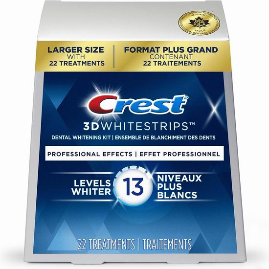 Crest 3D 专业版美白牙贴（44片）6.5折 56.99加元包邮！