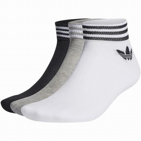  白菜价！adidas Originals Trefoil 男女同款 三叶草袜子3件套2.6折 6.47加元！