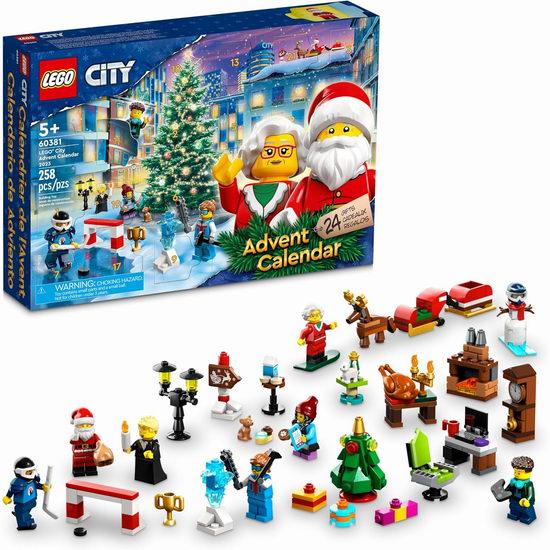  历史新低！LEGO 乐高 60381 城市系列 圣诞倒数日历积木（258pcs）38.98加元包邮！