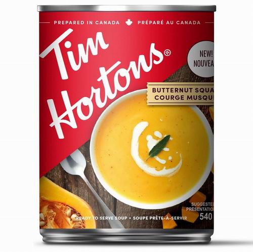  Tim Hortons 罐装即食胡桃南瓜汤540毫升 2.56加元（原价 3.49加元）！多种味道可选