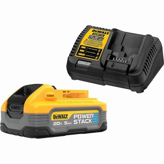  历史新低！DEWALT 得伟 DCBP520C Powerstack 20V MAX 5Ah 锂电池+充电器套装4折 149加元包邮！