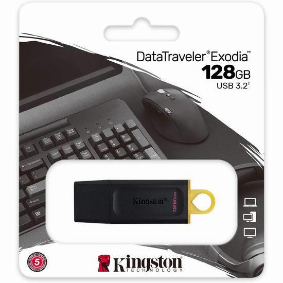  史低白菜价！Kingston 金士顿 DataTraveler Exodia 128GB USB 3.2 高速U盘3.5折 10加元！