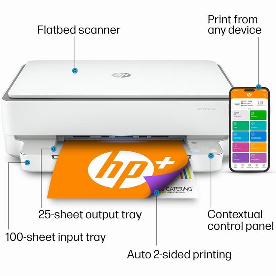  历史新低！HP 惠普 Envy 6055e 多功能一体无线彩色喷墨打印机4.3折 74.99加元包邮！送半年墨盒！