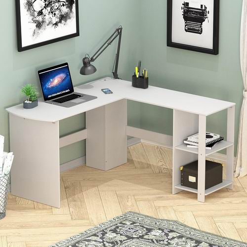  史低价！SHW 木质L型电脑桌/书桌/办公桌 129.87加元（原价 169.99加元）