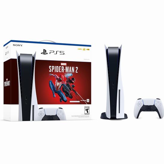  历史新低！新品 PlayStation 5 标准版游戏机+ 《蜘蛛侠2》捆绑版 $649.96加元（原价 729.99加元）