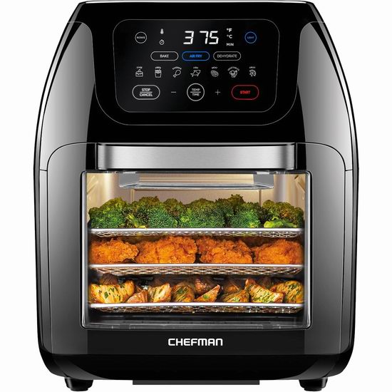  CHEFMAN 10升大容量 17合1多功能 空气炸锅 烤箱3.9折 74.97加元包邮！