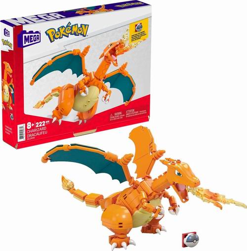  MEGA Pokémon 可动4英寸喷火龙拼搭玩具 23.97加元（原价 29.64加元）