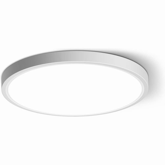  白菜价！历史新低！LEDLightsWorld 12英寸 24W LED节能 超薄圆形吸顶灯3.6折 14.99加元！2色可选！