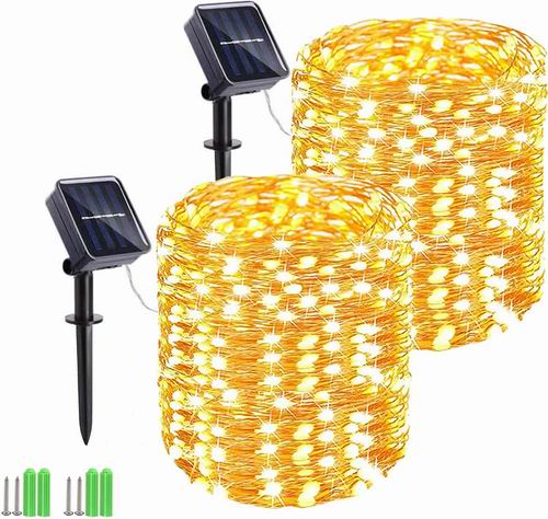  史低价！iShabao 55 英尺 150 LED 太阳能圣诞灯2件套 16.92加元（原价 22.99加元）！3色可选