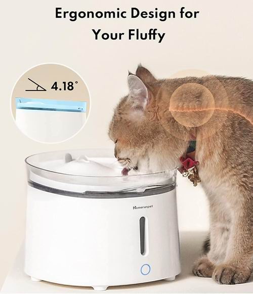  史低价！Homerunpet 猫咪/宠物饮水器 39.99加元（原价 62.99加元）！ 作为 2022 iF 奖得主，它是全世界首台专利无线设计的猫咪饮水器