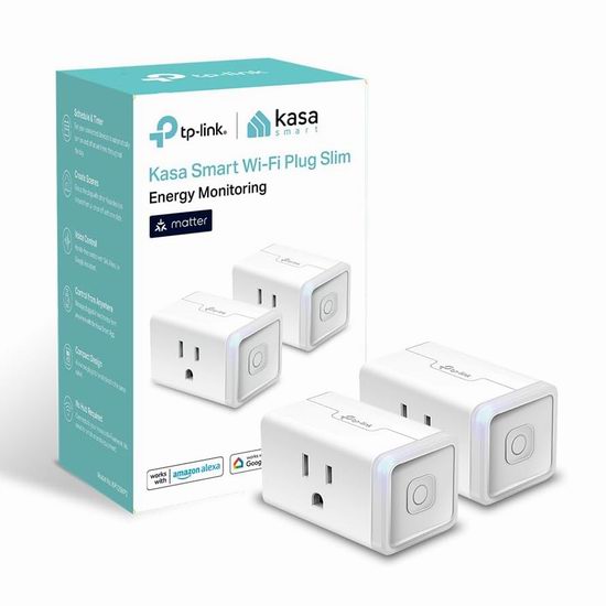  TP-Link Kasa Matter KP125M 智能插头2件套6折 29.99加元！多平台支持、实时监控能耗！