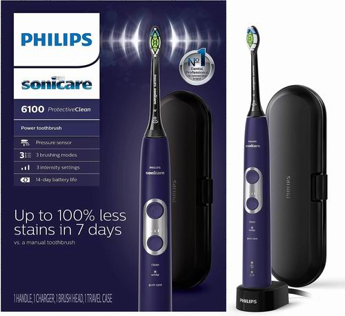  Philips 飞利浦  6100系列 声波震动 美白电动牙刷6.9折 109.95加元（原价 159.99加元）