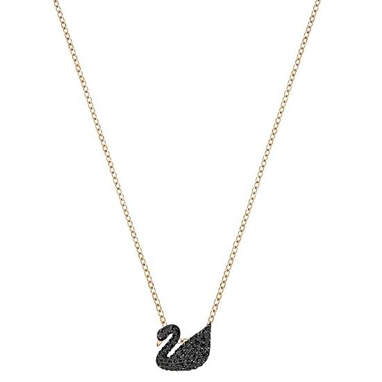  Swarovski Iconic Swan 施华洛世奇 小号黑天鹅玫瑰金水晶项链 98.15加元（原价 145加元）