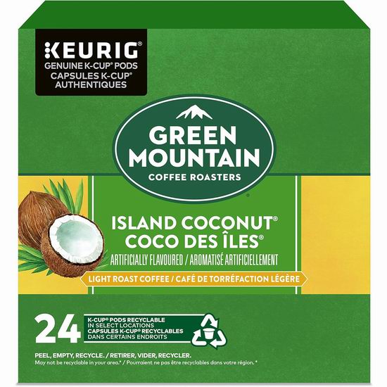 白菜价！历史新低！Green Mountain Coffee K-Cup 咖啡胶囊（24粒）3.7折 6.74加元！单粒仅0.28加元！5款可选！