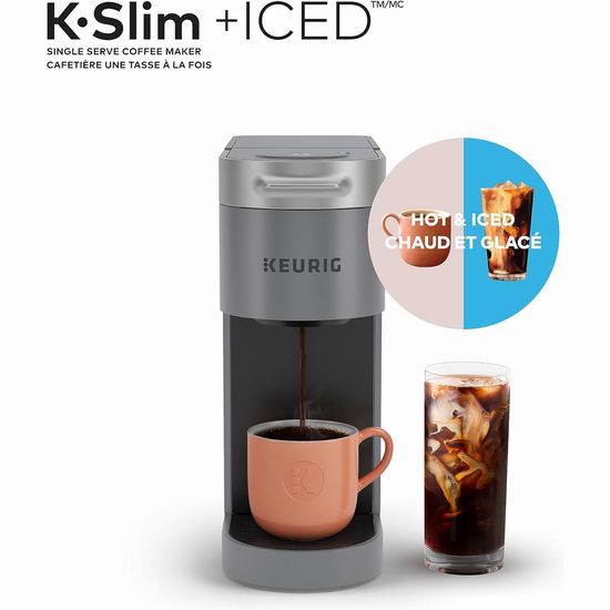  历史新低！Keurig K-Slim + ICED 冷热二合一 冰咖啡 单杯胶囊咖啡机6折 89.99加元包邮！