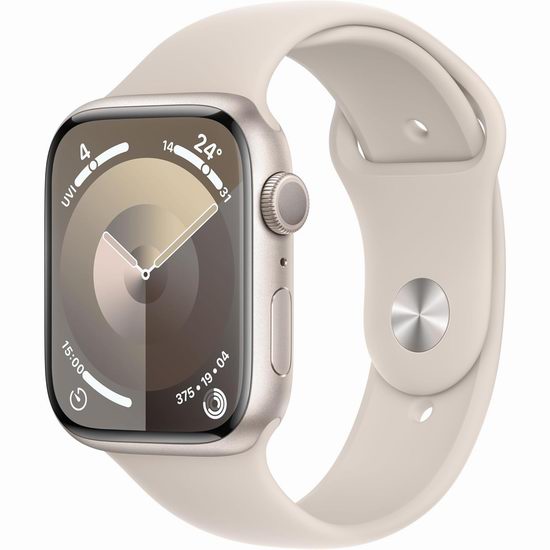 历史最低价！Apple Watch Series 9 苹果智能手表（41/45mm）8.7折 478.99加元包邮！4色可选！