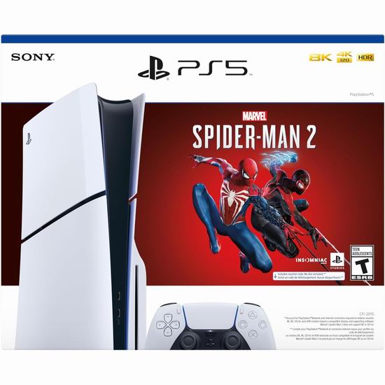  折扣升级！历史新低！Playstation 5 Slim 游戏机 +《蜘蛛侠2》捆绑版7.9折 579.96加元包邮！