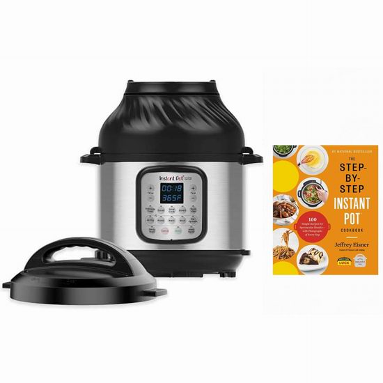  历史最低价！Instant Pot Duo Crisp 6夸脱 11合一 双锅盖 智能空气炸锅+电压力一体锅+《菜谱》套装6.5折 116.63加元包邮！