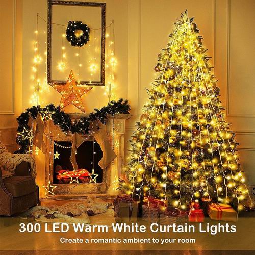  Jezoll 新款300 LED卧室童话窗帘灯/ 圣诞串灯 15.99加元（原价 19.99加元）！3色可选