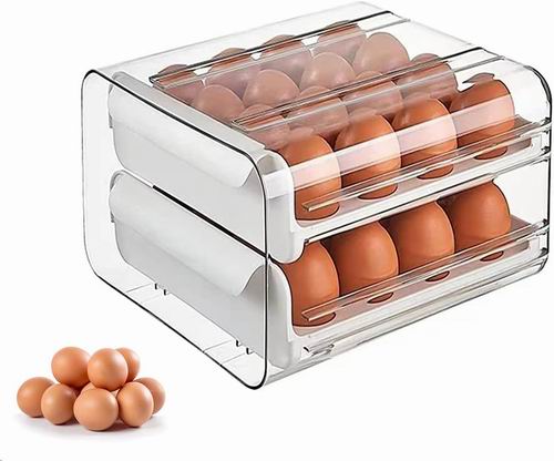  史低价！INMTIE 可堆叠 双抽屉冰箱鸡蛋收纳盒 15.19加元（原价 19.99加元）！2色可选