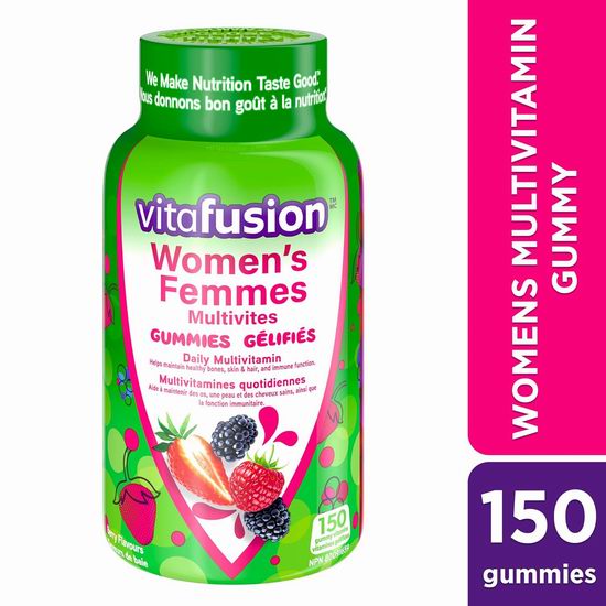  历史新低！Vitafusion 男女复合维生素软糖（150粒）4.5折 6.79-7.59加元！2款可选！